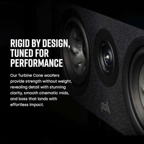 Image of Polk Audio Reserve Series R300 Compact Center Channel Speakers for Home Theater, Dynamic Audio, 1 inch Pinnacle Ring Tweeter & Dual 5.25 inch Turbine Cone Woofers, Hi-Res Certified, Wall Mountable, Black