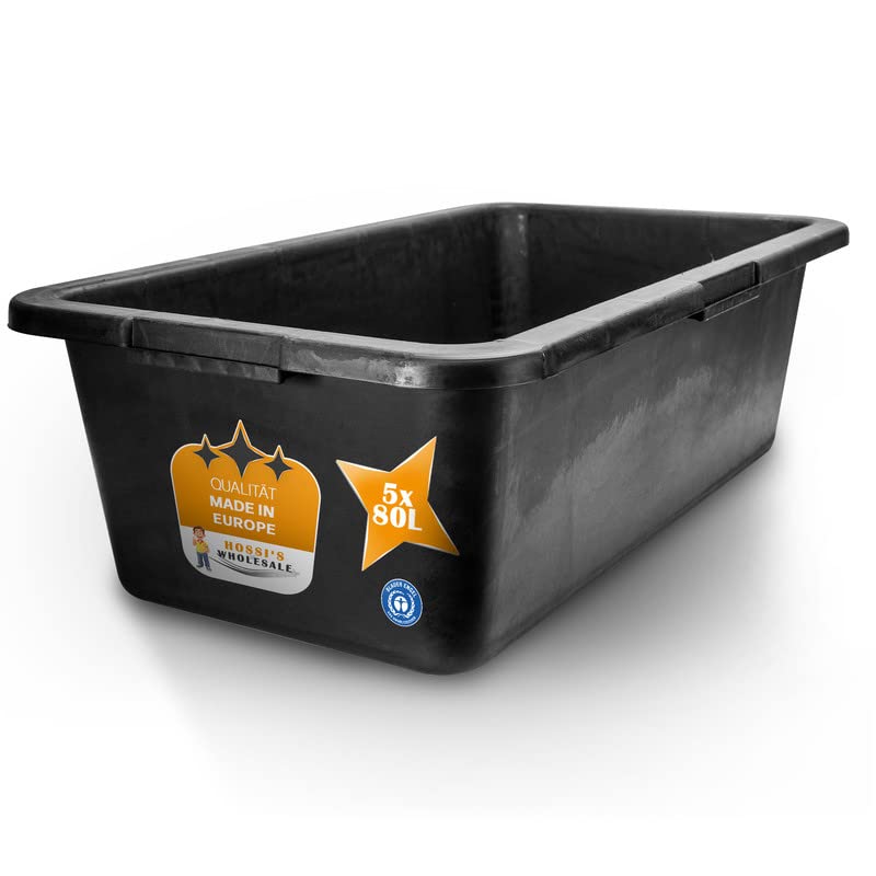 5 pièces Bac à mortier Bac à ciment Caisse à mortier 80 l