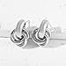 Silver Knot Earrings Lightweight Twisted Link Drop Earring for Women