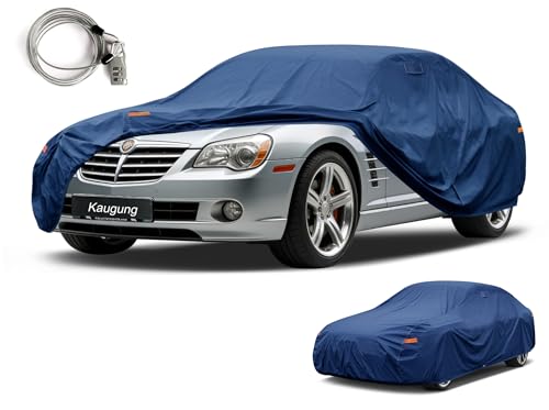 Image of Kaugung Custom Fit Car Cover for Chrysler Crossfire (2004-2008), Heavy Duty Waterproof All Weather Outdoor Protection, Breathable Full Exterior Cover with Vent, Rain Sun Snow UV Proof