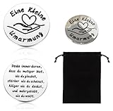 WOKICOR Eine Kleine Umarmung Glücksbringer Münze, Gute Besserung Geschenke, Aufmunterung Geschenke, Alles Wird gut Geschenk mit schwarzem Samtbeut, Trost Geschenk für Familie, Freunde, Patienten