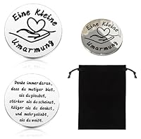 WOKICOR Eine Kleine Umarmung Glücksbringer Münze, Gute Besserung Geschenke, Aufmunterung Geschenke, Alles Wird gut Geschenk mit schwarzem Samtbeut, Trost Geschenk für Familie, Freunde, Patienten