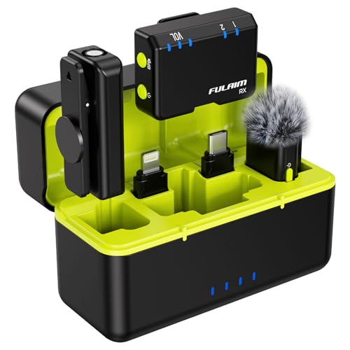 Doppio Microfono per Due Persone – Registra audio professionale per interviste, podcast, vlogging o lezioni online con due microfoni lavalier wireless ultraleggeri (13 g) che si collegano istantaneamente al ricevitore.