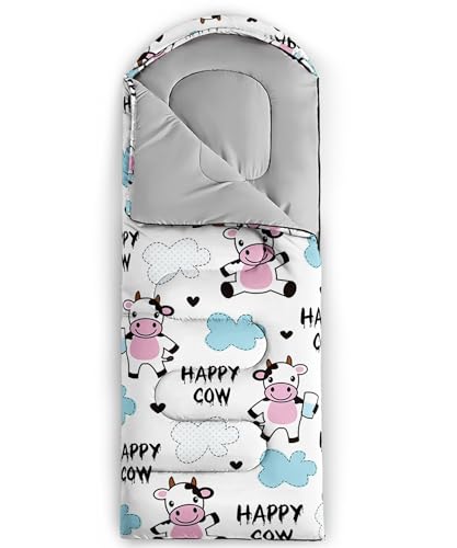 Image of QOOMO Axolotl Cute Camping Sleeping Bags,3 Season Warm & Cool Weather,Lightweight,Waterproof Sleeping Bags for Adults & Kids,Traveling,and Outdoors