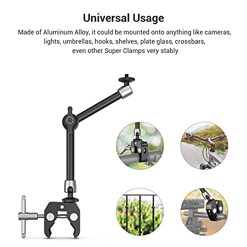 SMALLRIG 9.8 Adjustable Articulating Magic Arm with 1/4 and 3/8 Threads for LCD Monitors/LED Lights - KBUM2732B