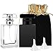 Luxsego Perfume Bottle Atomizer with Funnels, 30ML Refillable Perfume Spray Fine Mist, Empty Spray Bottle Flint Glass Cologne atomizer for Travel, Handbag or Date (Gift Bag Included) (Black+White)