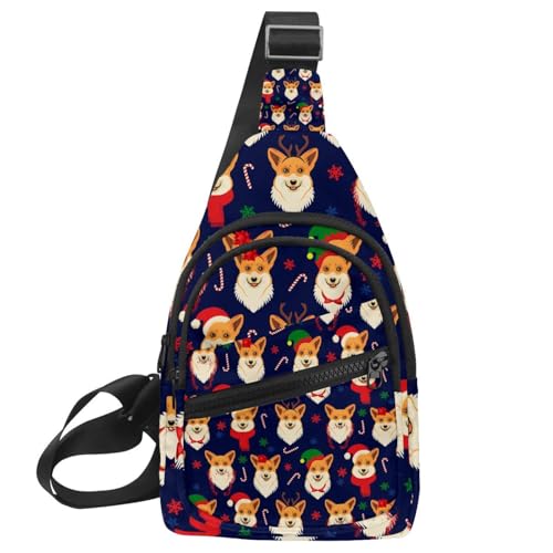 Sac à bandoulière Noël en sergé multicolore pour femme et homme 30x18cm