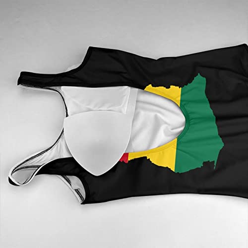 Flag map of Ghana Fashion Print One Piece Swimsuits for Women Halter Bathing Suit Sexy Bikini Swimwear4
