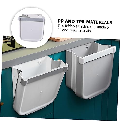Caneca de basura plegable blanca para pared miniatura 5