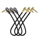 Flat Guitar Patch Cables, Devinal Pedal Boards Cord 1 feet kit Gold Plated, Instrument Effects Adapt