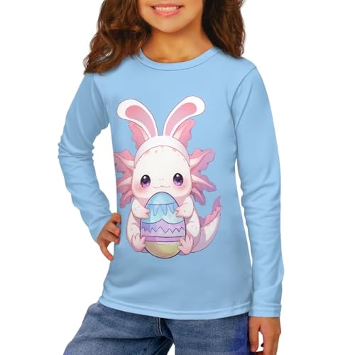 Image of Girls Long Sleeve Shirt with Cute Graphic Casual Pullover Tops 3-16Y