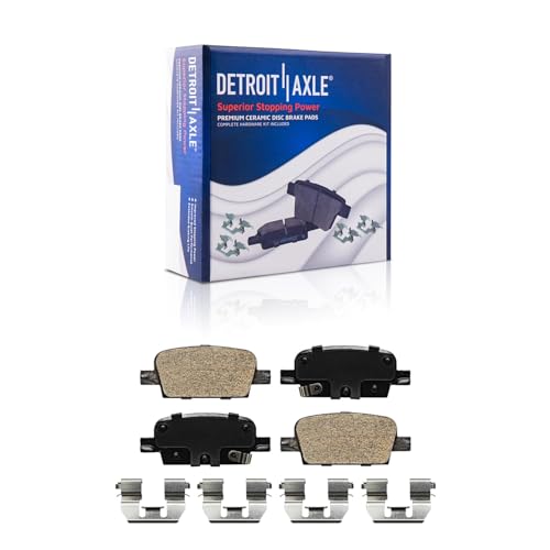 Image of Detroit Axle - Rear Brake Kit for 2016-2022 Chevrolet Malibu | w /Manual Parking Brake, 11.34'' Disc Brake Rotors Ceramic Brake Pads w /Hardware 2017-21 Replacement 2018 2019 2020 2021