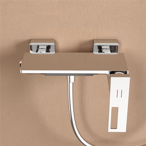 Robinet douchette baignoire cascade mural blanc mitigeur mécanique