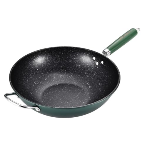Wok de Acero al Carbono con Antiadherente y Fondo Plano