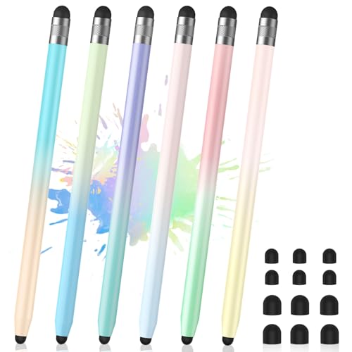 6Pcs Stylus, Stylus Pen for Touchscreen, 2-in-1 Stylus Pen for iPad, High Precision and Sensitivity