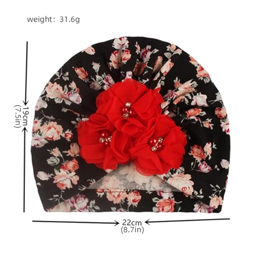 6 Pack Kid Girls Chiffon Flower Turban Hat Caps Comfy Breathable Knit Toddler Floral Beanies Hat Cute Headwraps2