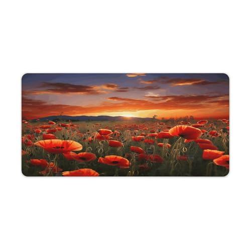 Red Poppy Field Desk Pad con Base Antideslizante miniatura 1