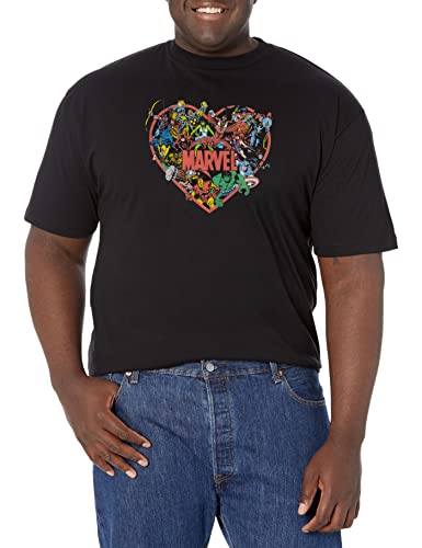 Marvel Hero Heart T-Shirt Homme en coton col rond respirant
