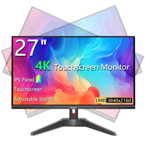 Image of Touchscreen Gaming Monitor 27 Inch 4K UHD 3840x2160 IPS Computer Monitor, Ultra-Thin Bezel, HDMI, DisplayPort, 400 cd /㎡, VESA, Tilt Adjustable