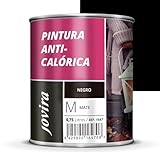 JOVIRA PINTURAS Pintura Anticalórica alta Temperatura. Diseñada para decorar, Negro)