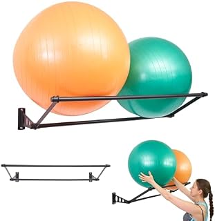 Exercise Ball Holder | Organise Your Space | Wall Mounted Ball Rack | Yoga Ball Holder | Exercise Ball Wall Mount | Fitness Ball Rack | Stability Ball Rack | For Gyms, Studios, Home Gyms | Matte Black