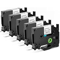 Aken 5 x Cinta Compatible con Brother TZe-231 TZe231 12mm, Label