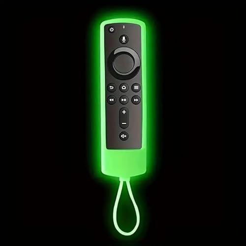 Glow in the Dark Silicone Case Cover For Alexa Voice Remote Fire TV Stick 4K 3rd/2nd Gen & Fire TV Stick Lite 1st/2nd Gen - Compatible With 4K, Lite, Cube (Green)