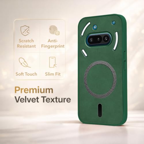 Image of Jkobi Leather Finish Back Cover Case for Nothing Phone 3A 5G (MagSafe Compatible Wireless Charging | Soft Touch | Camera Bump Protection)