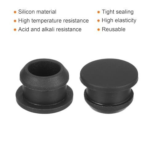 Image of MECCANIXITY Silicone Snap in Locking Hole Plugs,Rubber Panel Seal Cover Flush Type Panel Round for Kitchen Rubber Bulkheads Waterproof Sealing Plugs 11.5mm /0.45 Inch Diameter Black,Pack of 6
