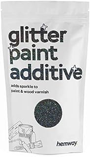 Hemway (Black Holographic) Glitter Paint Additive Crystals 100g / 3.5oz for Acrylic Latex