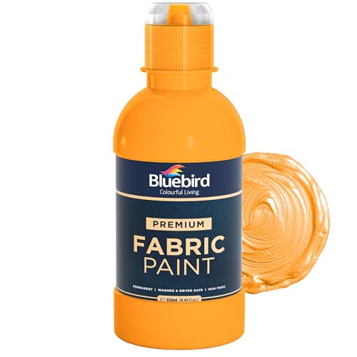 Image of BLUEBIRD Fabric Paint, Sunflower, 8.5 Fl Oz, Permanent Fabric Paints for Clothes, Furniture Upholstery