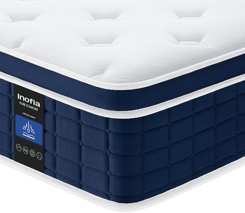 Inofia Matelas 90×200cm Ace Hybrid Matelas 26 cm H3 Ferme…