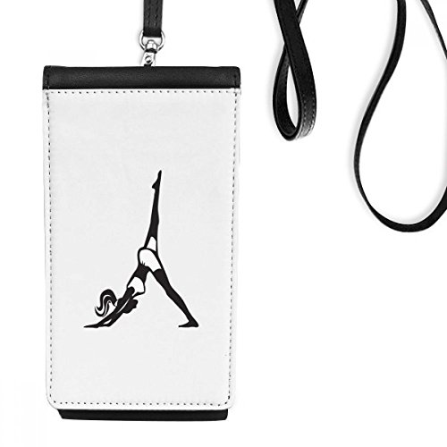 Porte-monnaie noir suspendu et sac téléphone sport sain pochette smartphone cuir