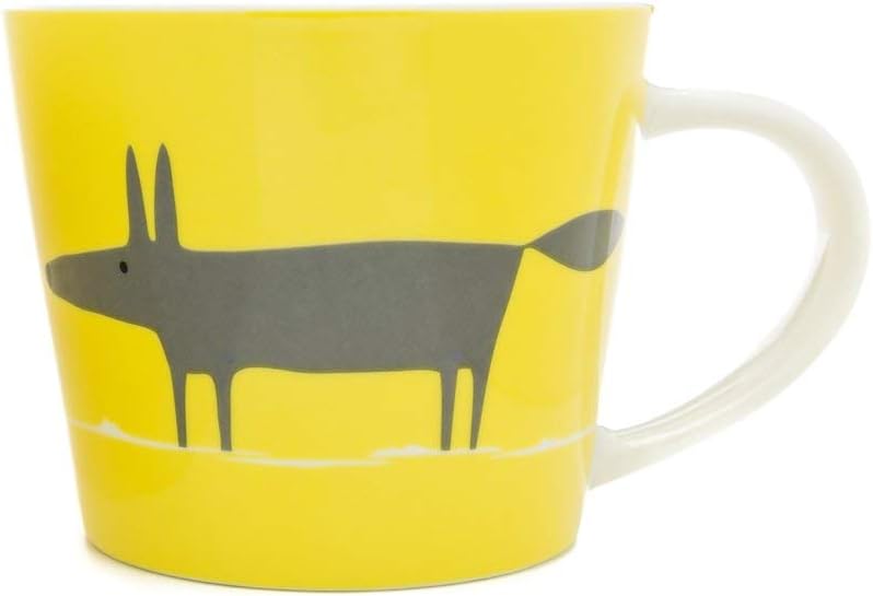 Scion Mr Fox Large Mug, 525ml, Charcoal and Yellow