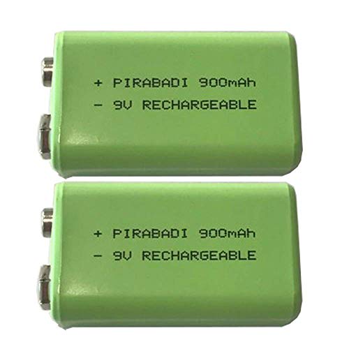Confezione da 2 batterie 9 V ricaricabili 900 mAh