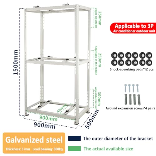 Cubierta de aluminio resistente antirrobo para aire acondicionado exterior, radiador, valla de reducción de ruido y soporte para plantas, se adapta a 800 x 800 x 450 mm, protección impermeable para tu