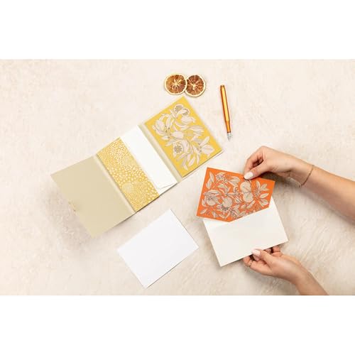 Clairefontaine 116360C - Korrespondenzset - Schreibset Jardin des Sens, 8x Einzelkarten 11x15,5 cm sortiert und 8x Umschläge Pollen C6 naturweiß, 1 Set