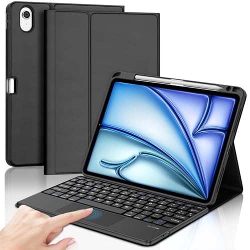 Funda cover teclado trackpad español Ñ Bluetooth para iPad Air 11 pulgadas 2026 M4 2025 M3 negro