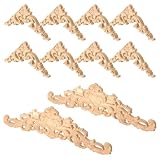 SLIAXINT 10 Pièces Applique Bois Sculpté Pour Meuble, Ornement Bois & Moulure Décorative Murale, Coins Sculptés DIY Relooking Meuble, Décoration Intérieure Style Vintage Classique Élégant