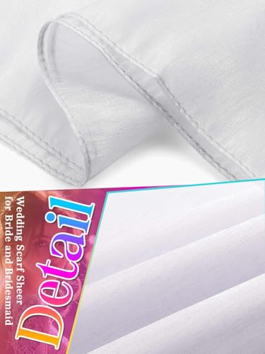 EASEDAILY Women's Shawls and Wraps for Evening Dresses Sparkling Wedding Scarf Sheer Bridal Stole for Bride and Bridesmaid4