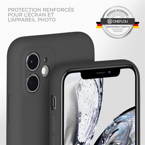 Coque silicone iPhone 11 ONEFLOW souple avec protection caméra et écran anthracite