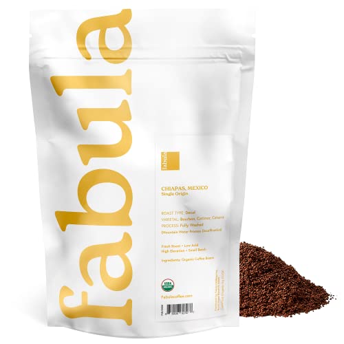 Fabula Organic Coffee Freshly Grounded - Medium And Decaf Dark Roast - 2 Bag Bundle #TOP6