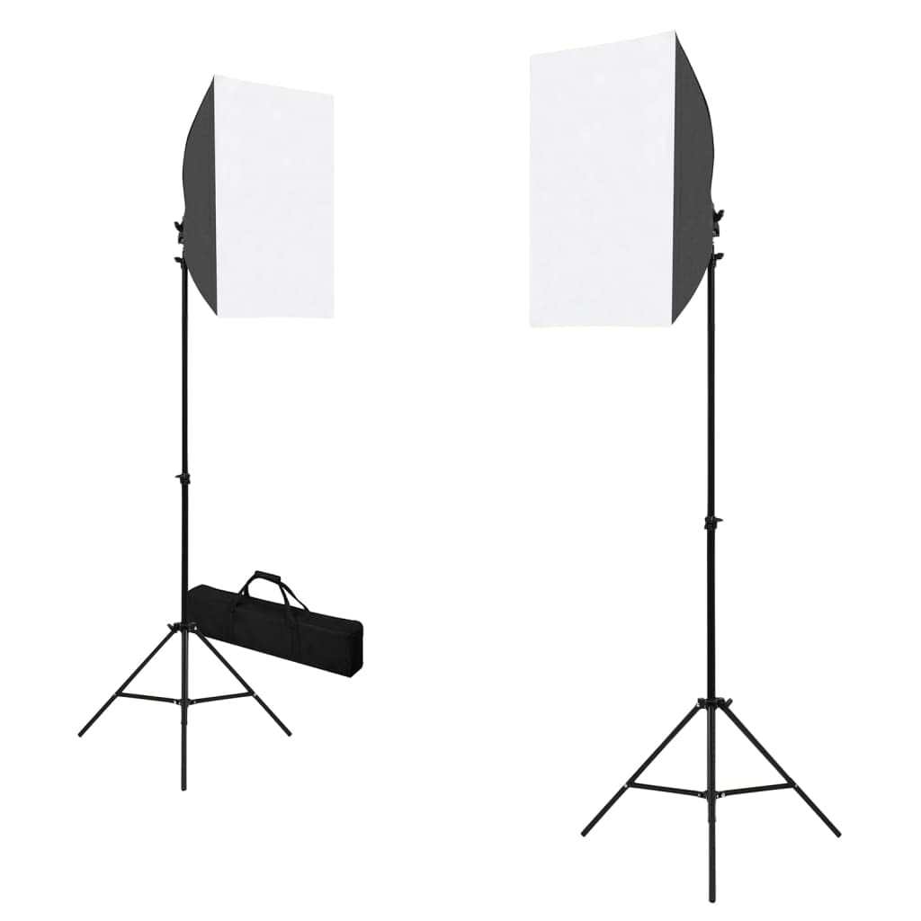 vidaXL Fotostudio Set Softbox Leuchte Studioleuchte Studiolampe Hintergrund Hintergrundsystem Studioset Stative Querstangen Tragetaschen