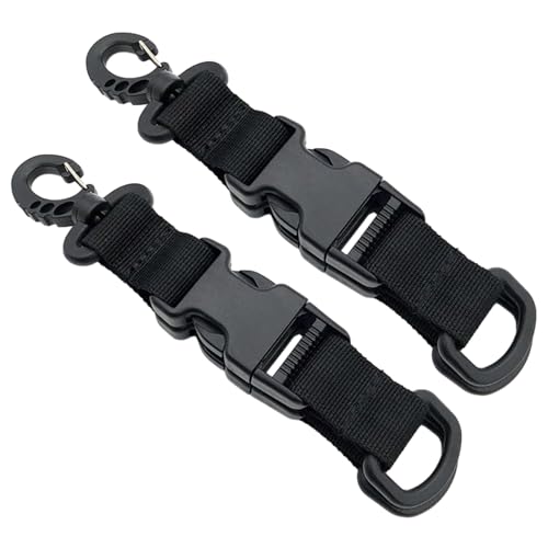 Llavero táctico de nailon con mosquetón para mochila, multifuncional, doble división, hebilla colgante en forma de D
