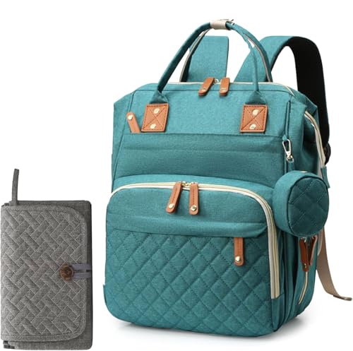 Image of Diaper Bag Backpack for Girls Boys: Green Toddler Diaper Bag with Changing Pad Baby Backpack Diaper Bag for Mon Dad Newborn Mochila Panaleras Bebe Nina Nino Baby Registry Search Essentials Must Haves