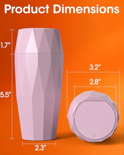 Image of Aujen Car Trash Can - 2 Packs Car Accessories with Lockable Lid, Waterproof Garbage Can, Litter Organizers and Storage with 30 Plastic Bags, Trash Bin for Home & Office, Pink, 3.2 inch x 7.2 inch