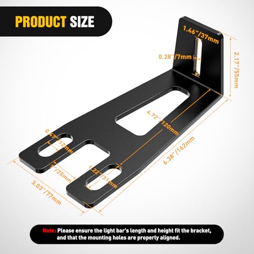 Image of Nilight Front Lower Hidden Bumper Mounting Brackets for 20inch Straight LED Light Bar Compatible with 2009-2018 Dodge Ram 2500 3500