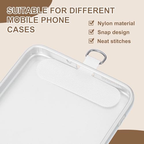 uxcell 12pcs Phone Tether Tab, Universal Phone Lanyard Patch t Shape Cell Phones Strap Replacement Part for Most Smartphone Cases, White - Thumbnail 3