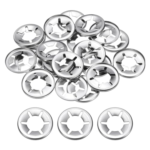 Rondelles dentées internes M16 avec clips de retenue, acier inox 304 à empreinte anti-vibrations