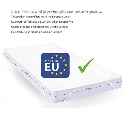 Twillie, Waterproof Mattress Protector 150 x 200 cm with 4 Elastic Bands, Oeko Tex® Certified, Ultra Thin, Ultra Resistant - Image 2